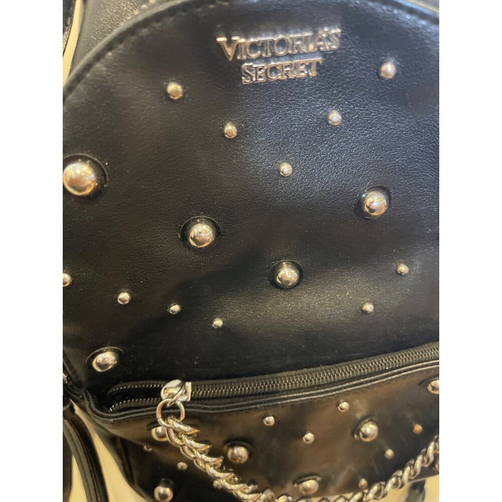 Victoria's Secret Small City Studded Backpack Silver Studs Decorative Chain S - Picture 12 of 15